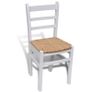 Dining Chairs 6 pcs White Pinewood and Rush Image 5