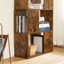 _Bookcase, symmetrical design, open compartments, storage cabinet, for office, living room, bedroom, 60 x 24 x 127 cm, vintage brown Image 5