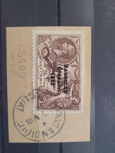 1935 Saorstat half crown Irish stamp 3 - line overprint re-engraved