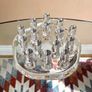 Mid Century Georgshutte Tea Warmer, Ice Glass Pot Stand Image 4