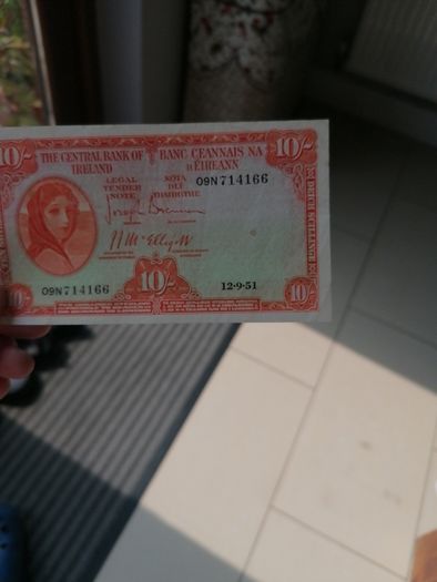 1951 Irish Ten Shilling Banknote