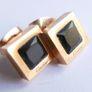 Cartier square stud earrings with black stone Image 7