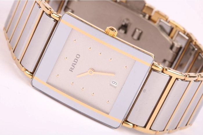 Unisex Rado Diastar Watch Silver Ceramic Date Quartz 25mm Working w/ Box&Papers