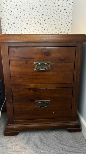 Set of Two, Two-Drawer Bedside Lockers