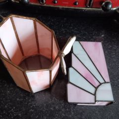 Vintage glass jewellery box