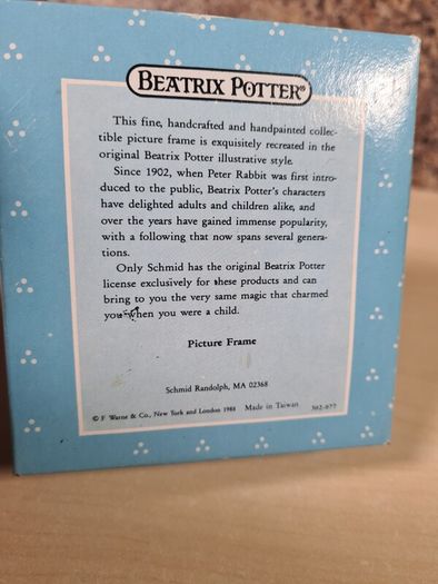 Vintage Beatrix Potter Collectible Photo Frame Schmid 1988