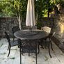 Six-Seater Cast Aluminium Garden Dining Set with Parasol Image 4