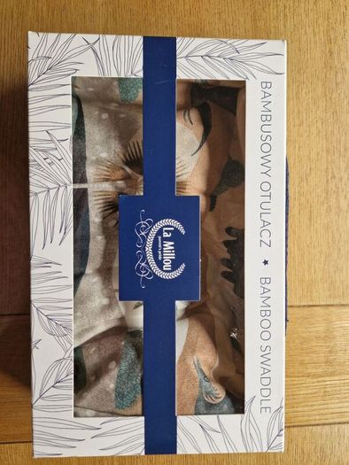 La Millou Bamboo Dinosaur Swaddle in box