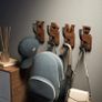 Coat Hooks Wall Mounted, 4 Pack Wooden Coat Hooks with 2 Install Ways, Natural Wood Coat Hooks for Wall to Hang Clothes, Coat, Towel, Keys, 4 Screws, 4 Double-Sided Patchs, Brown (FREE POSTAGE) Image 3