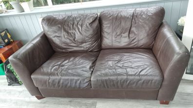 FREE 2 large leather 2 seater sofa's
