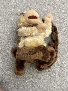 Marks and Spencer Monkey Plush Backpack Children Soft Toy Bag Zip Brown