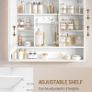 Bathroom Mirror Cabinet with LED Lighting and Socket With Shelves Image 7