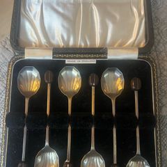 6 x Sheffield sterling Sliver Coffee Bean Spoons.