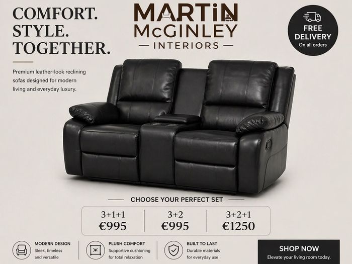 New 3+2 & 3+1+1 Full Leather Recliner Sofa Sets