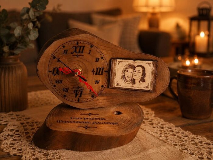 Handcrafted Personalised Wooden Clock  Unique Memory Gift