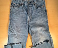 Levis Premium Ribcage Straight Ankle Womens Jeans W28 L24 Blue Denim Button Fly