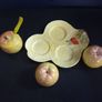 Superb Vintage Five Piece Fruit-Shaped Cruet Set with Yellow Plastic Spoon in Excellent Condition Image 8