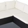 _Poly Rattan XL Lounge Set with Thick Cushions and Pillows Garden Lounge Garden Furniture Set, Black & Cream Image 3