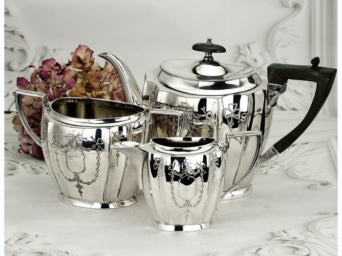 Antique Silver Plated Ornate Edwardian Tea Set