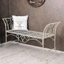 Garden Bench Shabby Chic White Iron Nostalgia   Bench  White Garden Bench Country House Image 7