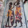 Large Kenyan Batik Wall Art ON BOARD. Image 4