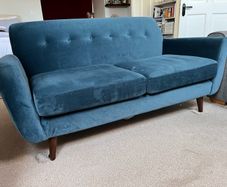 Ringo Small Sofa in Blue / Green velvet