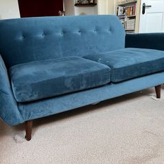 Ringo Small Sofa in Green / Blue velvet