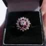 9K Gold Ruby and Gemstone Set Floral Motif Ladies Cluster Ring Set in 9 Carat Yellow Gold 375 Ring Size P - 3,76g Image 5