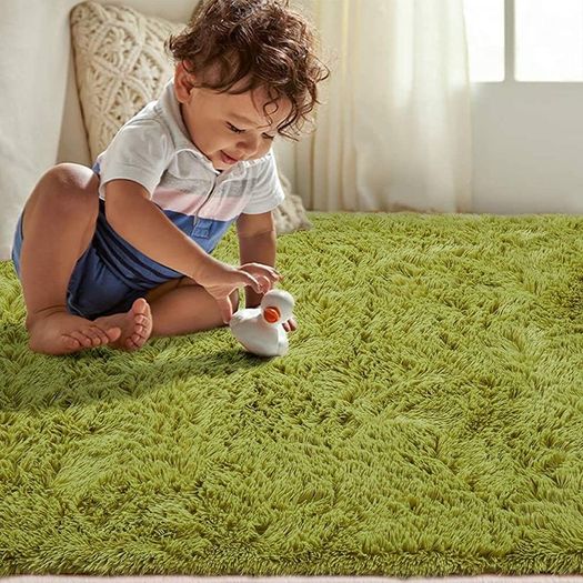 Super Soft Velvet Shag Area Rug Modern Indoor Fluffy Rugs, Cute Furry Bedroom Carpets, Suitable as Bedroom Rug Home Decor Nursery Rugs Kids Mat, 122 X 183cm Black MULTIPLE SIZES/COLOURS AVAILABLE (FREE SHIPPING)