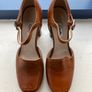 Clarks tan leather Platform Mary Jane shoes Image 2