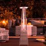 BU-KO Outdoor Patio Gas Heater | Garden, Camp, BBQ Parties | Grey Rattan Pyramid Style 13kw Propane Burner | Portable Wheels, Regulator & Hose | LPG Warm Heating Fire & Water Proof Cover Included Image 5