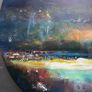 City Lights on Dublin Bay ORIGINAL PAINTING on lazy susan by artist Helen Mathews Image 3