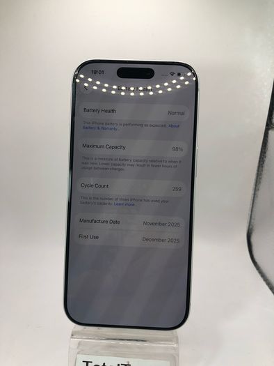 iPhone 17 Pro 256 Silver 99 battery TotalTech