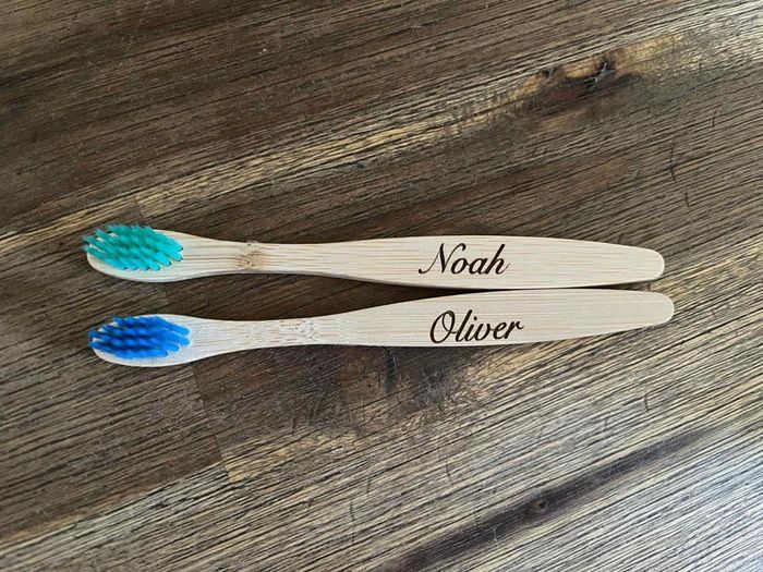 1 Personalized  Kids and adult 100% Bio Degradable Bamboo Toothbrush Handmade