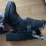 Black Boots with Fur Trim Image 4