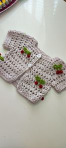 Handmade baby short sleeve cardigan