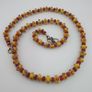 Antique Venetian African Eyes & Red African Tiny tire Shape Glass Beads Necklace Image 2