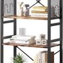 NEW SALE | 6 Tier Bookshelf, Standing Bookcase with 2 X-shape Strips,Metal Mesh Side Panels, 8 S-shaped Hooks, Industrial Storage Rack for Office, Living Room Image 4