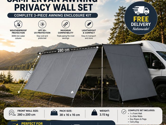 Campervan & Motorhome Awning Privacy Wall Set 280 x 200 cm