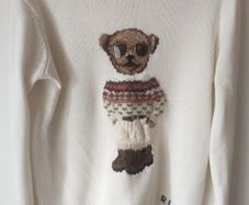 Authentic Polo Ralph Lauren  Bear Jumper. Size S. Cotton/Wool