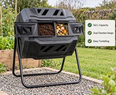 Dual Chamber Compost Bin 162 L Tumbling Garden Composter