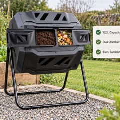 Dual Chamber Compost Bin 162 L Tumbling Garden Composter
