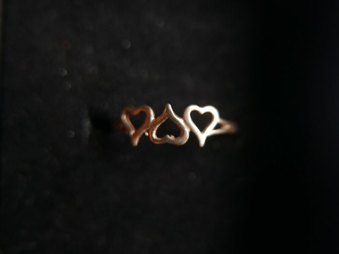 9ct Gold 375 Gold Heart Ring. Minimalist gift with love ring, Dainty Heart Band, Gift For Girlfriend size P
