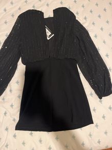 french connection black sequins mini dress never worn