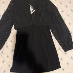 french connection black sequins mini dress never worn