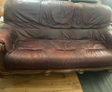 3 seat leather couch