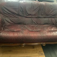 3 seat leather couch