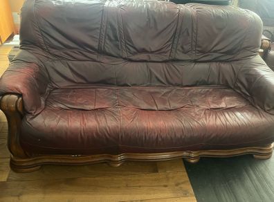3 seat leather couch