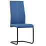 Cantilever Dining Chairs 6 pcs Blue Faux Leather Image 2