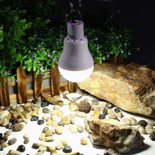 Solar Panel 15W 130LM USB Rechargeable Led Lamp Portable Bulb Light Camping Camper Van